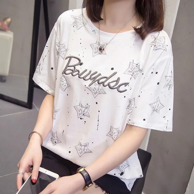 

Базовая футболка, женская летняя новая свободная однотонная футболка, повседневная свободная футболка, женские топы большого размера с круглым вырезом S серый