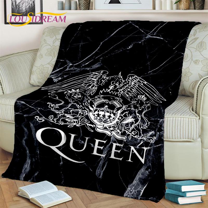 Queen-Rock-Band 3D Freddie Mercury Blanket,Soft Throw Blanket for Home Bedroom Bed Sofa Picnic Travel Office Cover Blanket Kids