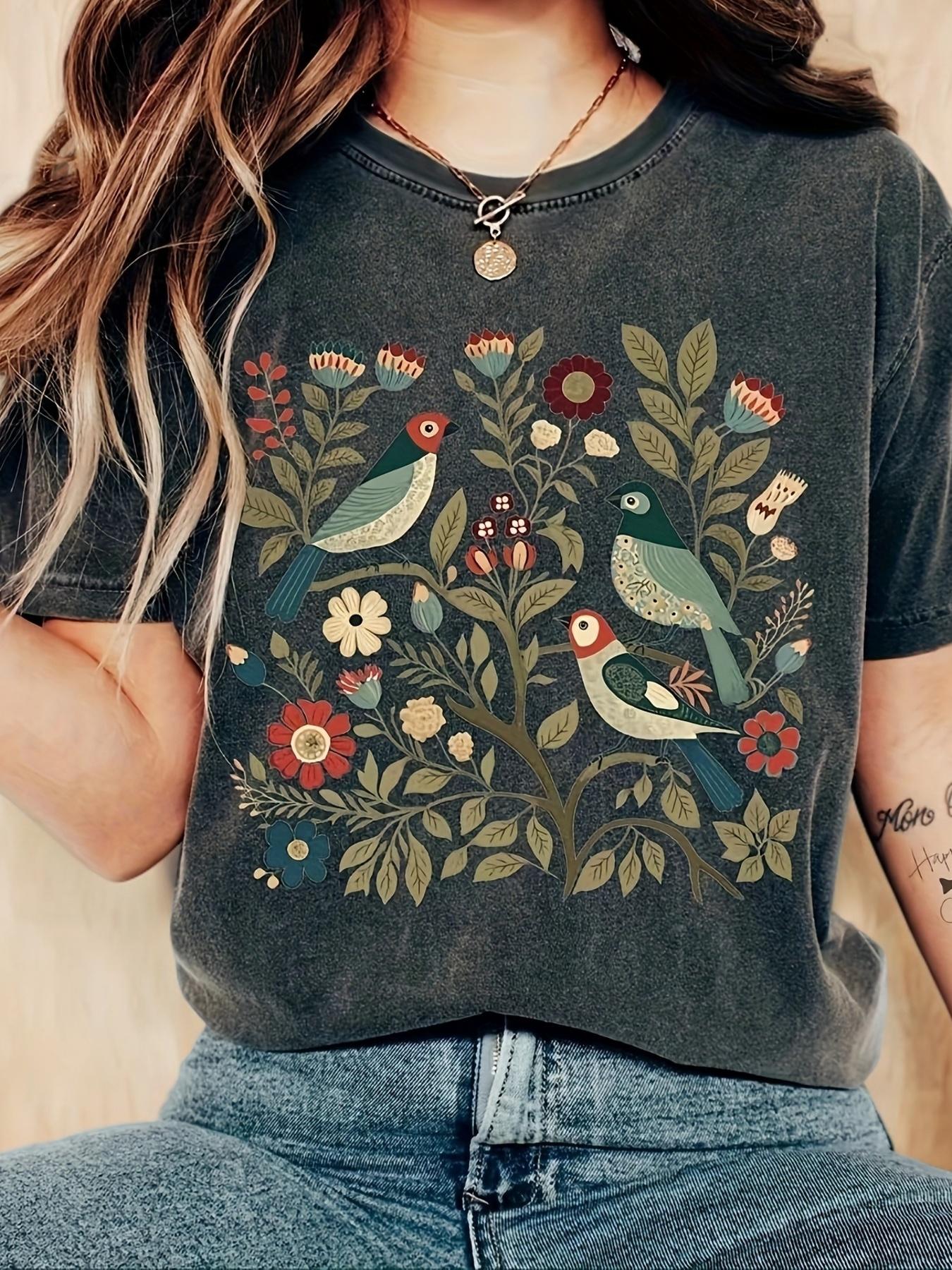 European and American fashion printed women s T-shirt S