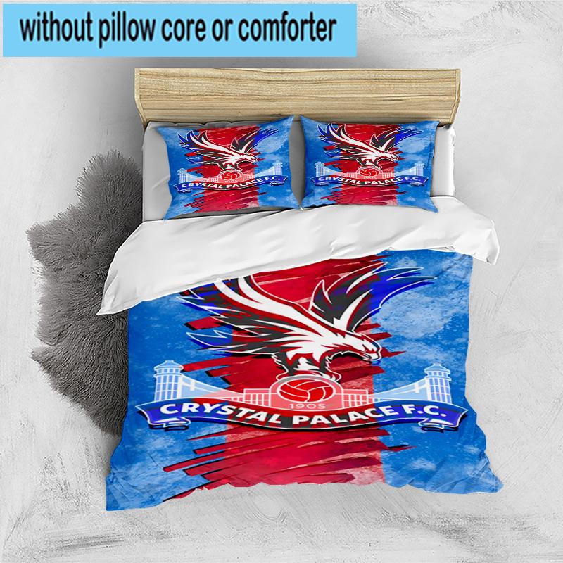 3pcs Crystal Fc Crest Printed Bedding Set Duvet Cover Closure Includes 1 Duvet Cover & 2 Pillowcases Bedding Sets Home Decor Gifts