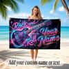 Music General Theme Beach Towel Personalized Custom Name & Text Soft Quick Dry Beach Towel for Swimming Travel