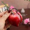 First Layer Cowhide Peach Keychain Pendant, Locomotive Car Key Chain Accessories Peach Pendant, Cute Trendy