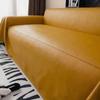 Waterproof PU Leather Sofa Cover Stain-Resistant Wear-resistant Slipcover Solid Color Anti-scratch Couch Seat Protector Kids