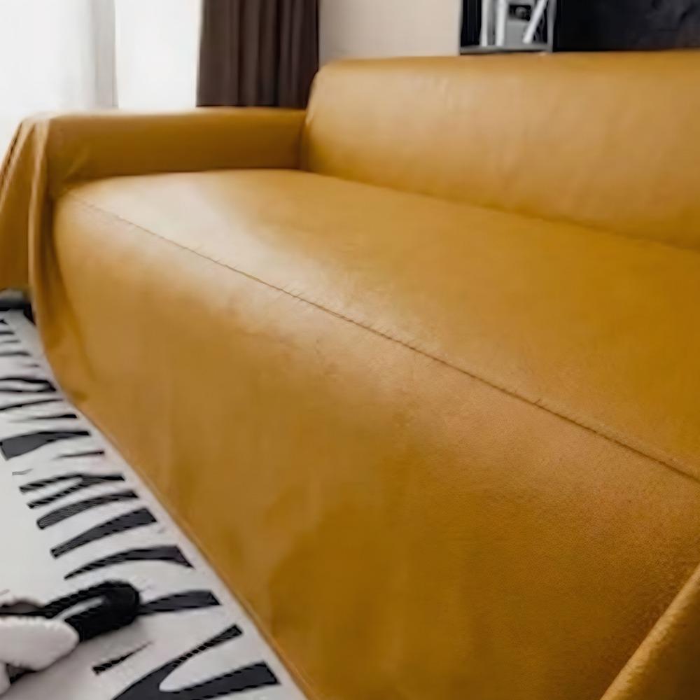 Waterproof PU Leather Sofa Cover Stain-Resistant Wear-resistant Slipcover Solid Color Anti-scratch Couch Seat Protector Kids