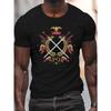 Top Pick Men'S Roman Empire T-Shirt | Laurel Wreath Print With Latin Inscriptions, Golden & Red Historical Design