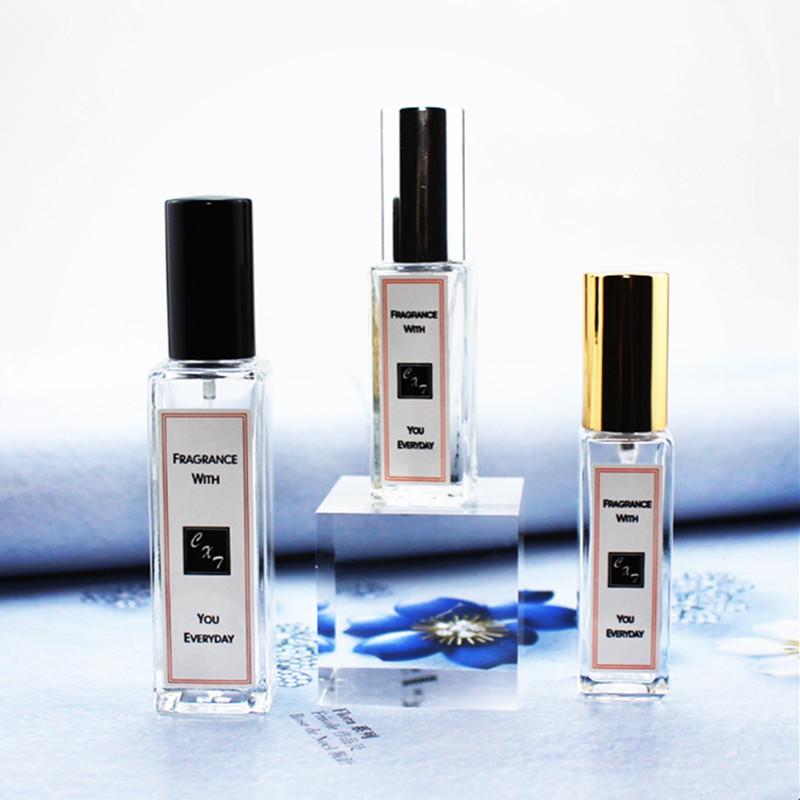 High-End Transparent Rectangular Glass Perfume Sample Bottle (6ml/10ml/20ml/30ml) with Fine Mist Spray