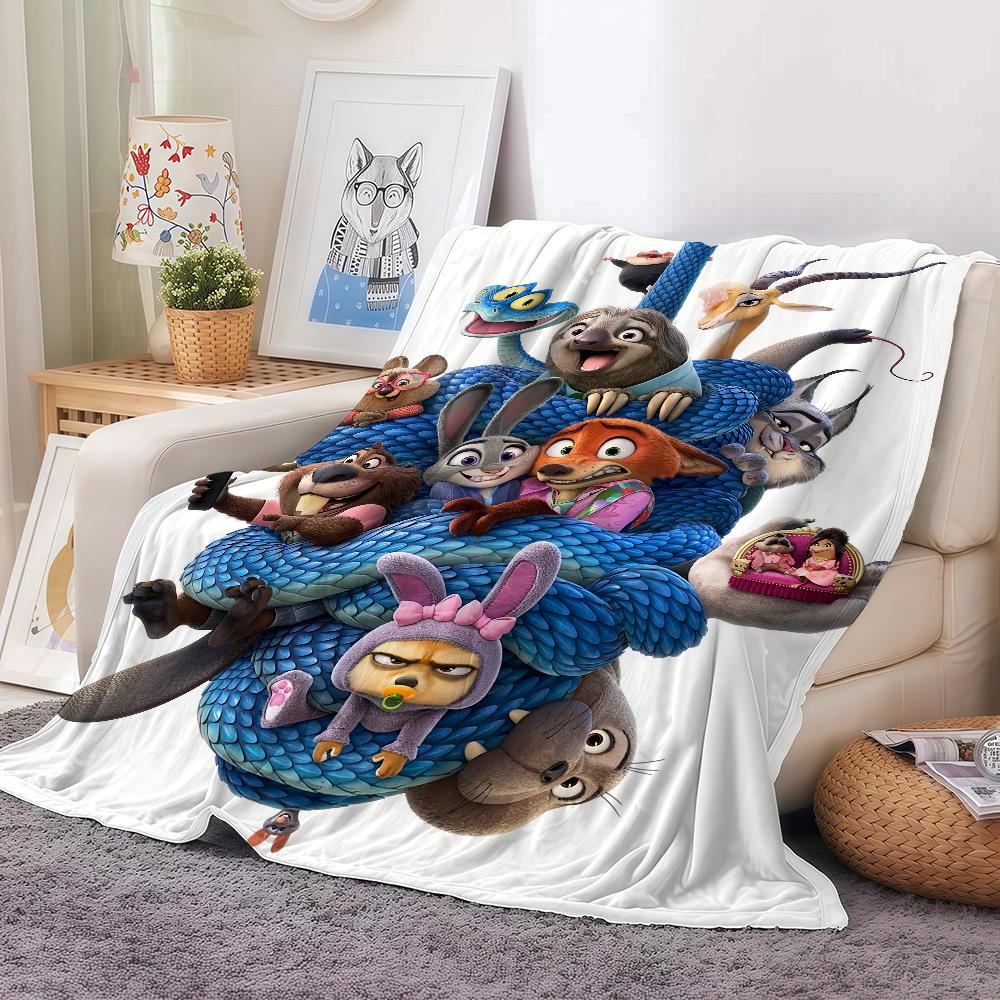 

Cute Animals Z-zootopia 2 Blanket Warm And Soft Suitable For Bedroom Living Room Sofa Bed Office Travel Camping 30x40in
