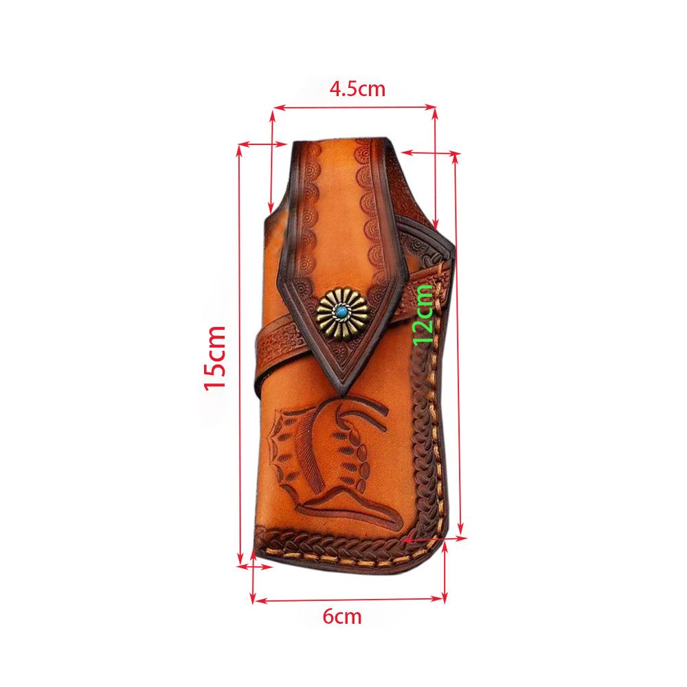 13.5 CM High-quality Cowhide Folding Knife Holder Scabbard Universal Knife Cover Leather Sheath with  Camping Knife Holsters