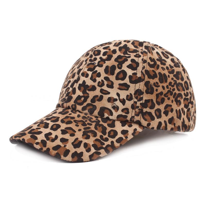 Leopard Print Hat Wome Winter Warm Baseball Cap