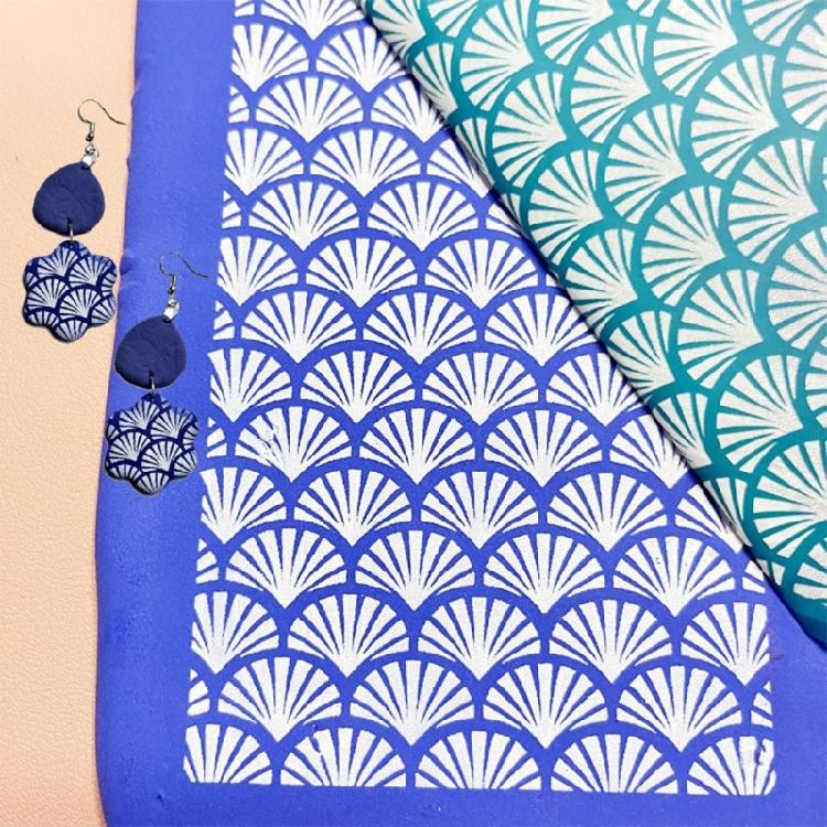 Screen Printing Template with Scraper Clay Earrings Decorative Screen Printing