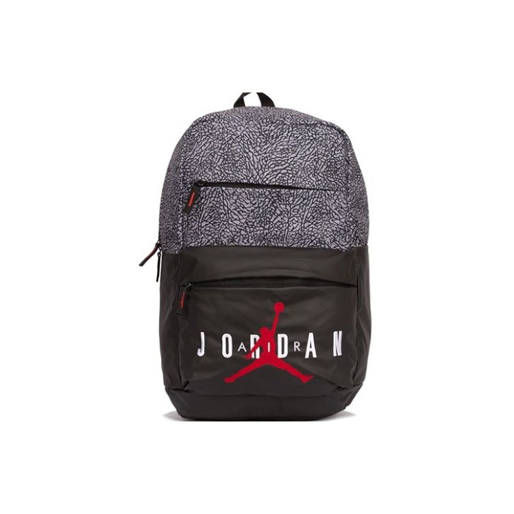 Jordan Jumpman Embroidered Multi-Pocket Polyester Backpack Unisex Backpack Black Cement 9A0408-K41 Gray