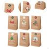 12 Stück Weihnachtsgeschenktüten Süßigkeitenverpackung mit Aufklebern Goody-Verpackungsbeutel