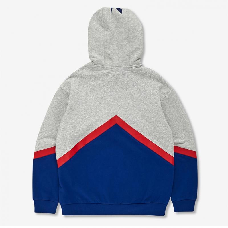 Reebok Vector Color Block Hoodie   Grey Blue