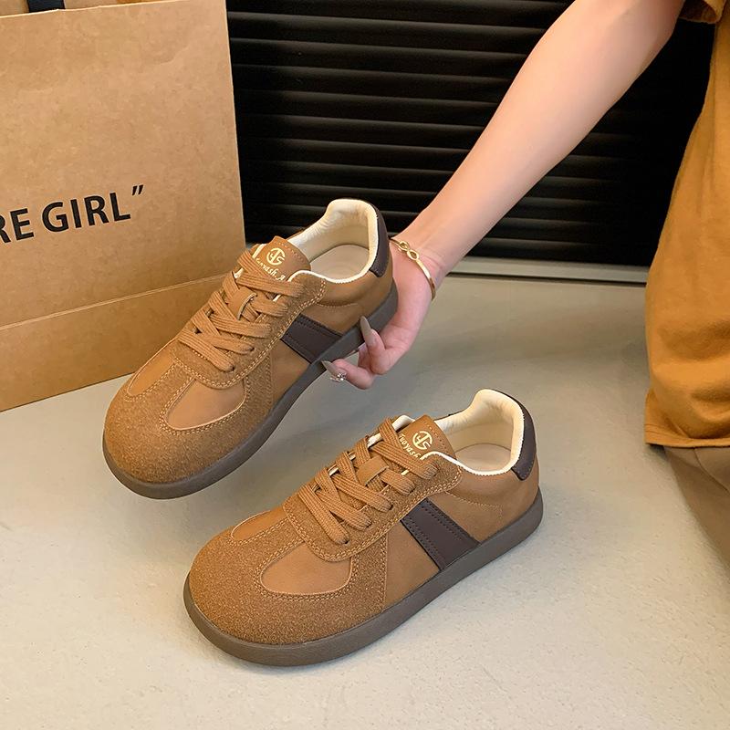 

Ретро туфли на мягкой подошве женские новые кеды студенческие нишевые универсальные на шнуровке легкие спортивные и повседневные туфли 40 абрикосовый