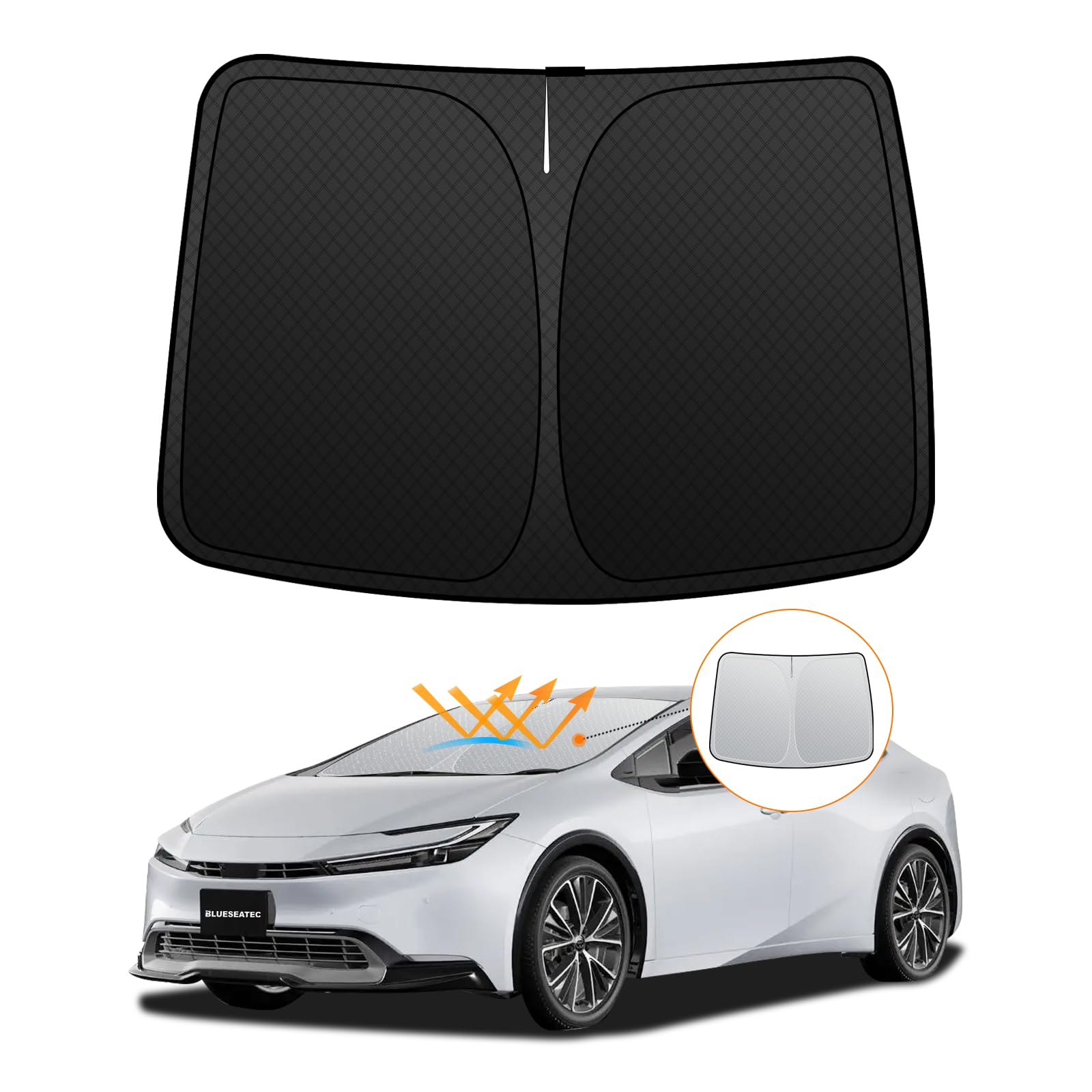 

Toyota Prius 60 Серия Модель Prius Лобовое стекло УФ Без присосок Лето Свет УФ Легкая установка и Интерьер Включает сумку для хранения [Улучшенный] чёрный