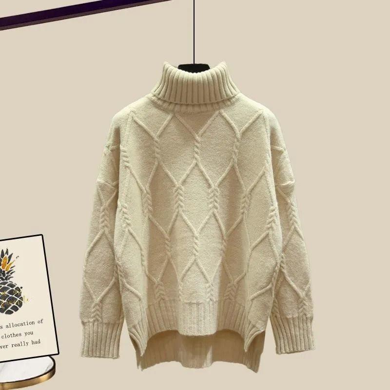 

Женский осенне-зимний свитер больших размеров с утолщением и длинными рукавами, тонкий, теплый, облегающий, вязаный свитер XXS