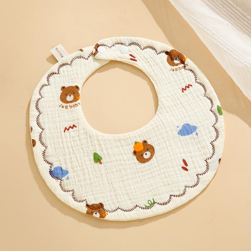 Six-Layer Cotton Petal Bib for Newborns, Boys & Girls - Thin, Soft & Absorbent