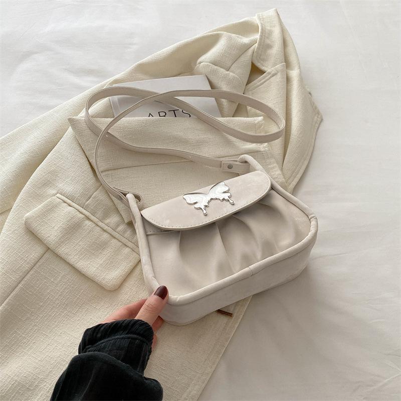 Универсальная плиссированная сумка модная корейская версия маленькая квадратная сумка женская 2025 новый французский нишевый подмышечный мессенджер милый