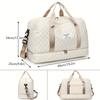 Large Capacity Multifunctial Travel Bag, Spacious Diamd Pattern Sports and Fitness Bag, Portable Weekender Overnight Bag