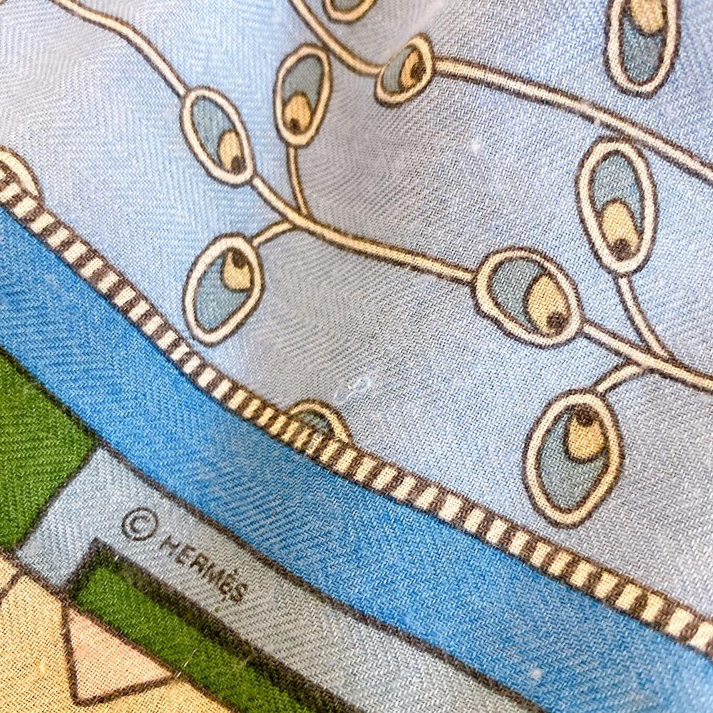 HERMES The Dance of the Amazons cashmere Caléjean 140 shawl yellow cashmere Used