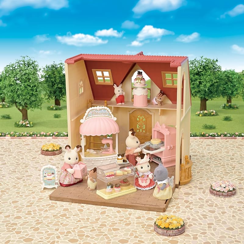 Sylvanian Families Shop Furniture Set [Sweet Patissier First Cake Shop Set] Mi-92 ST Mark Certified Ages 3+ Toy Dollhouse Sylvanian Families Epoch