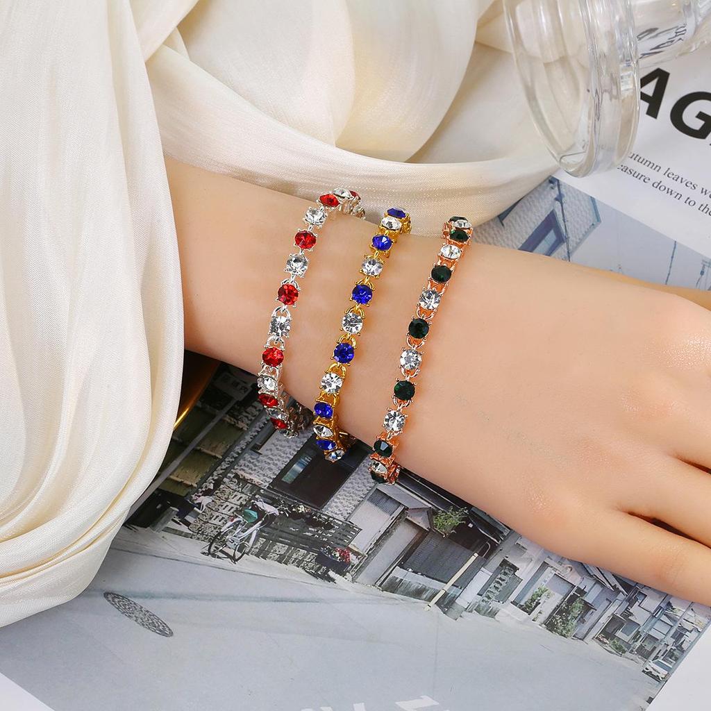 Colorful Geometric Round Teardrop Bracelet - European & American Retro Style