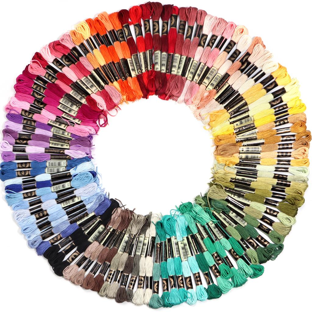 6pcs/lot Colorful Polyester Cross Stitch Embroidery Thread Sewing Skeins Craft Embroidery Line For DIY Handmade Accessories Gift