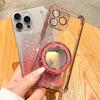 Glitter Mirror Magnetic Stand Phone Case for iPhone 17 Air 16 15 14 13 12 11 Pro Max 15 16 Plus Samsung S25 S24 23 S22 S21 Ultra Plus FE A17 A56 A36