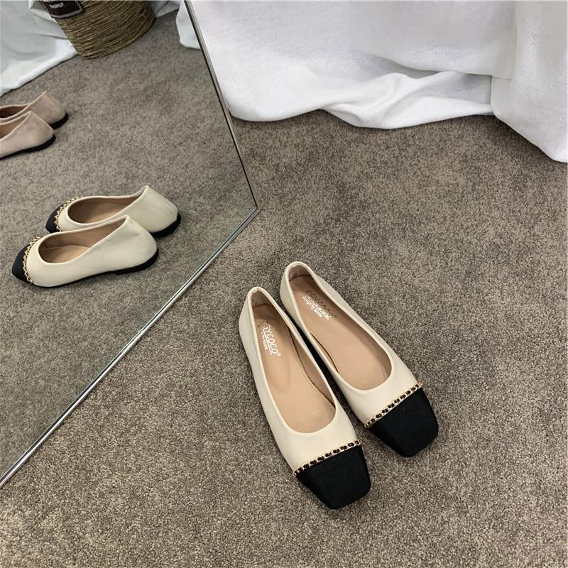 Temperament~ Doudou Schuhe mit flacher Sohle Damenschuhe 2025 neu Herbst flacher Ausschnitt vielseitige Oma Einzelne Schuhe