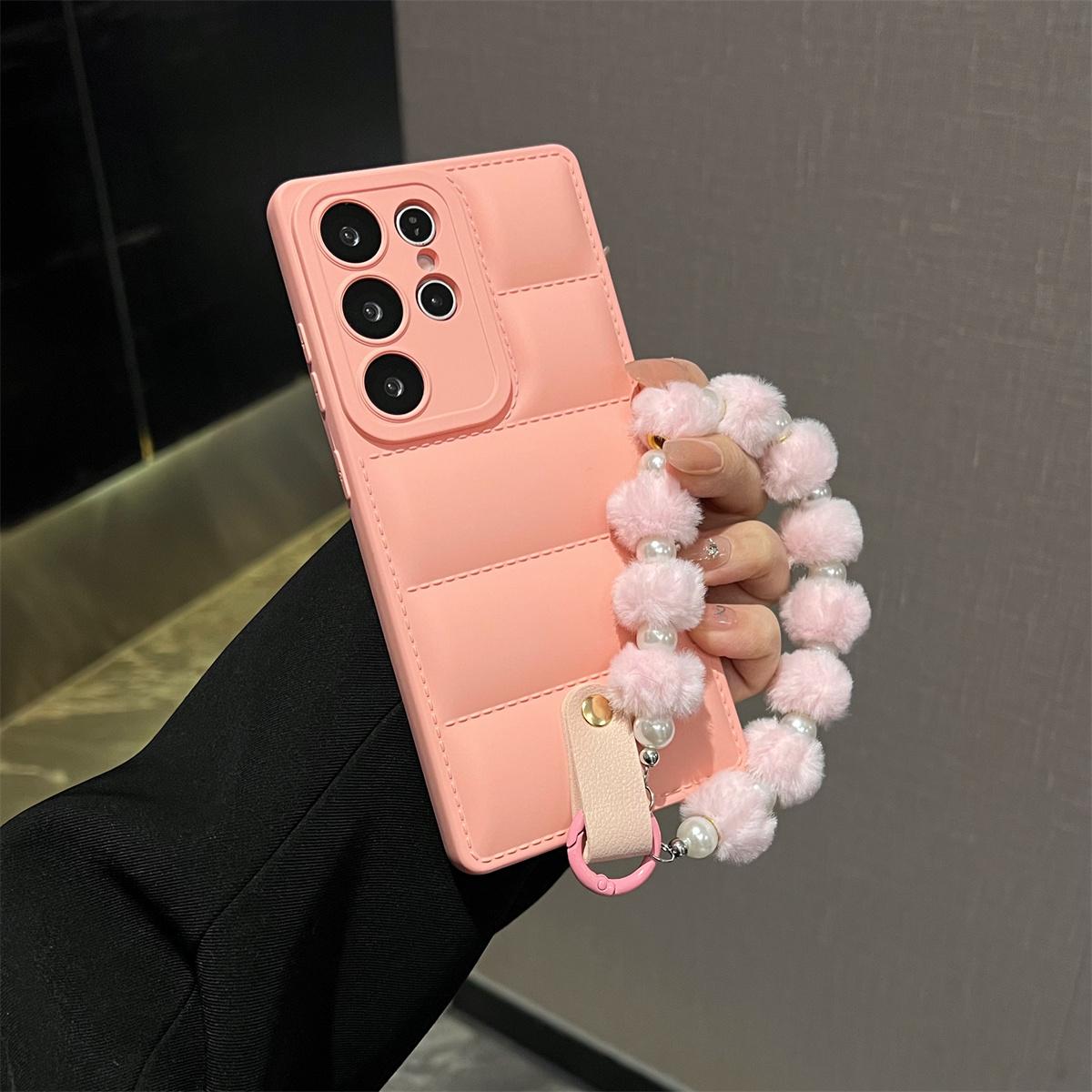 

Down Jacket Wrist Strap Phone Case for Samsung Galaxy S26 S25 S24 Ultra S23 S22 Plus S21 FE A17 A07 A56 A36 A55 A16 A35 Cover Galaxy S23+