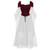 Halloween Women Adult Lacing Dress Medieval Witch Cosplay Costume Party Elegant
