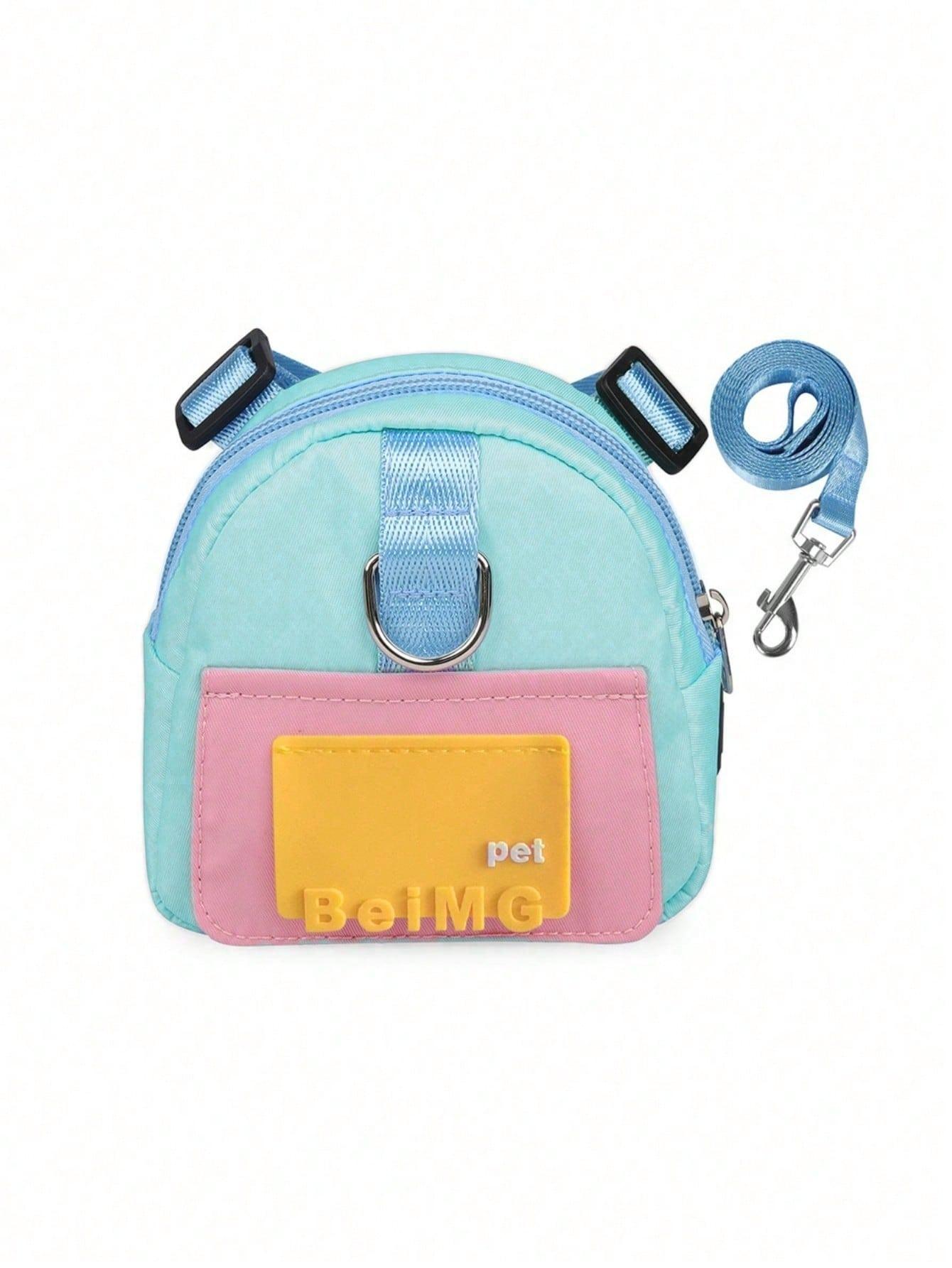 

Pet Backpack & Leash Combo (1 Set) - 4 Colors, Breathable & Adjustable | Outdoor/Daily Gear for Small & Medium-Sized Dogs синій
