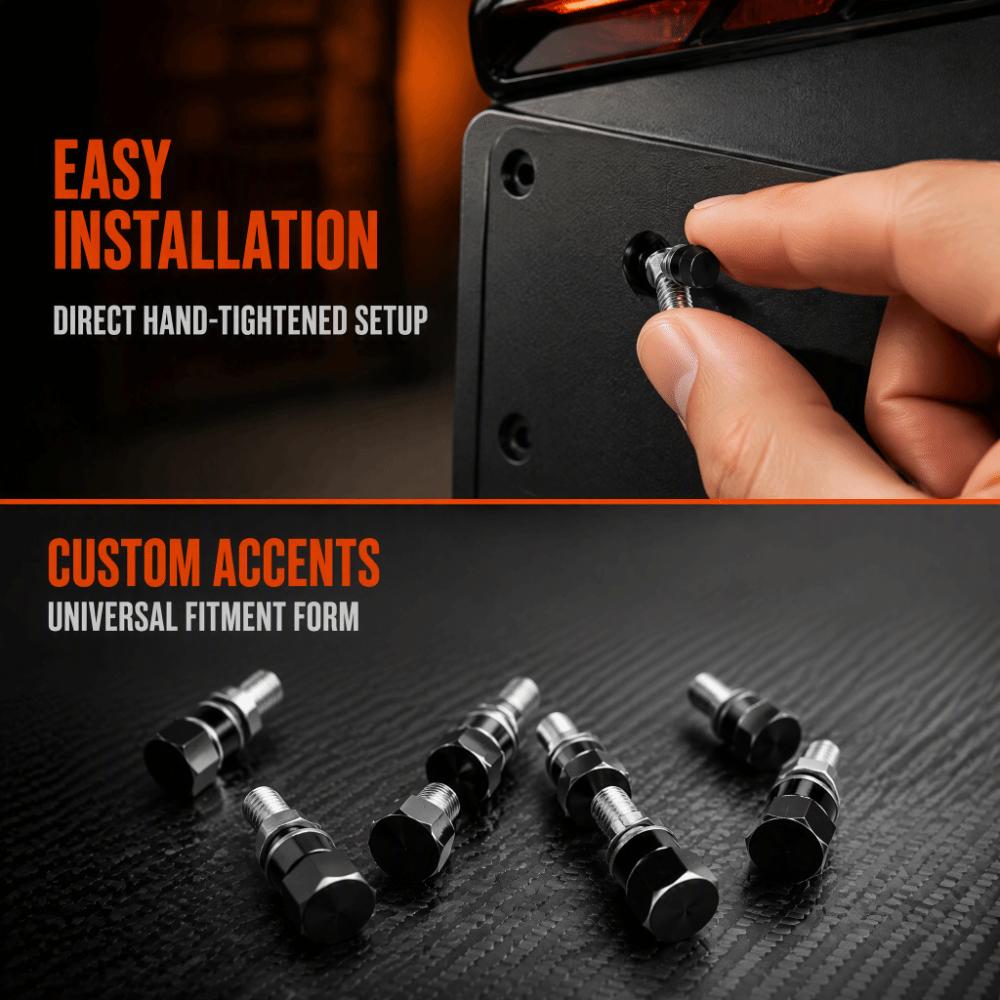 4PCS Universal License Plate Bolts Thread Fasteners  License Frame Upgrade
