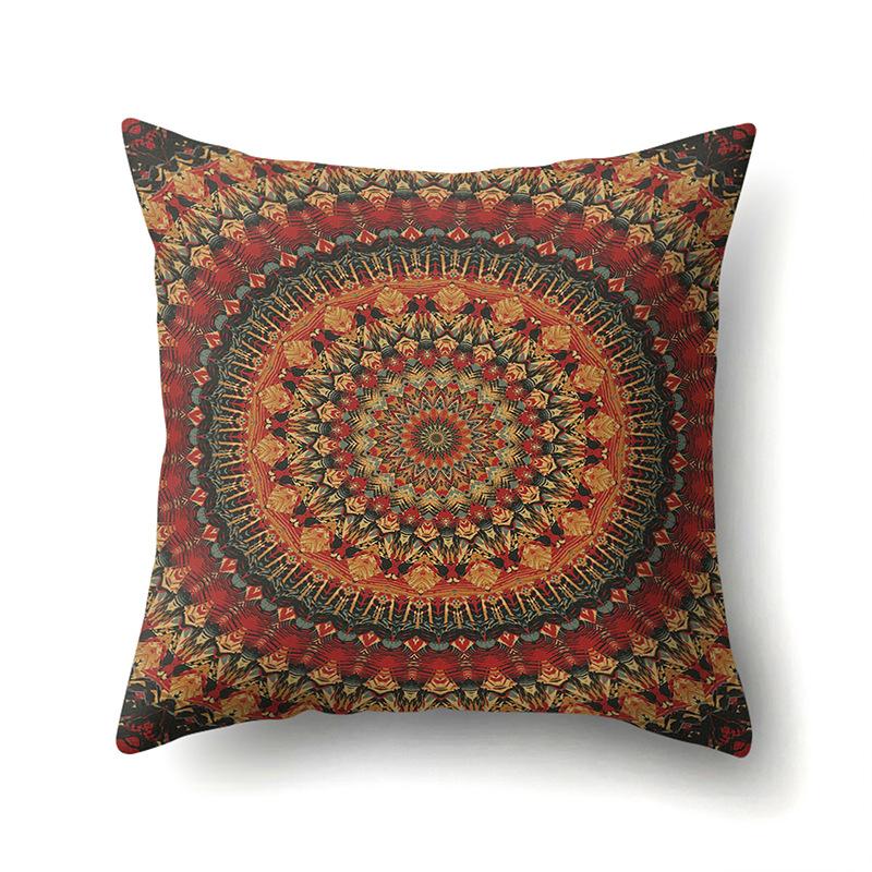 American Retro Ethnic Bohemian Polyester Pillow Case Car Decoration Home Printed Waist Rest Pillow Case
