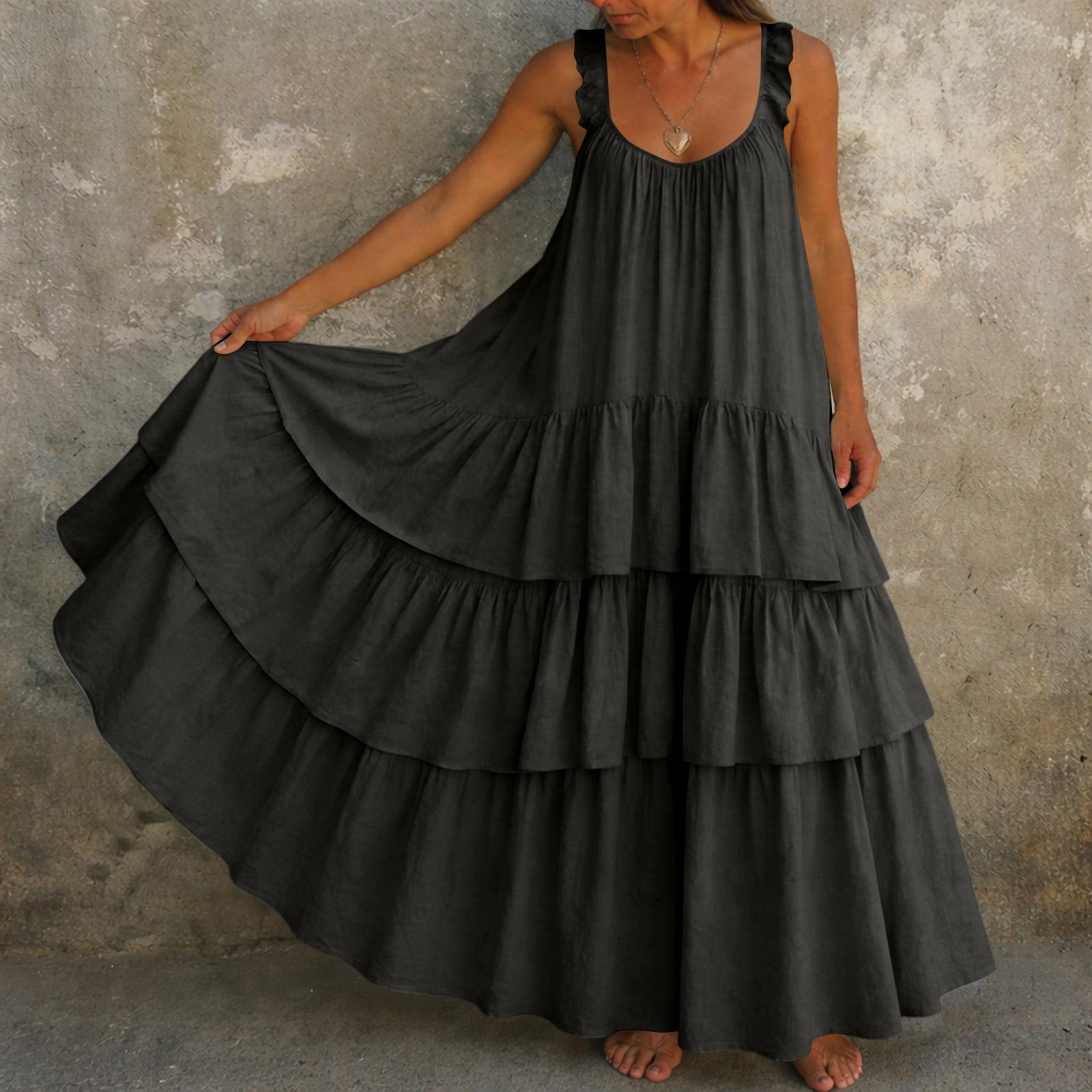 

Women s Summer Casual Festive Dresses For Women Wedding Guest Bridesmaid Dresses Party Dress L чёрный