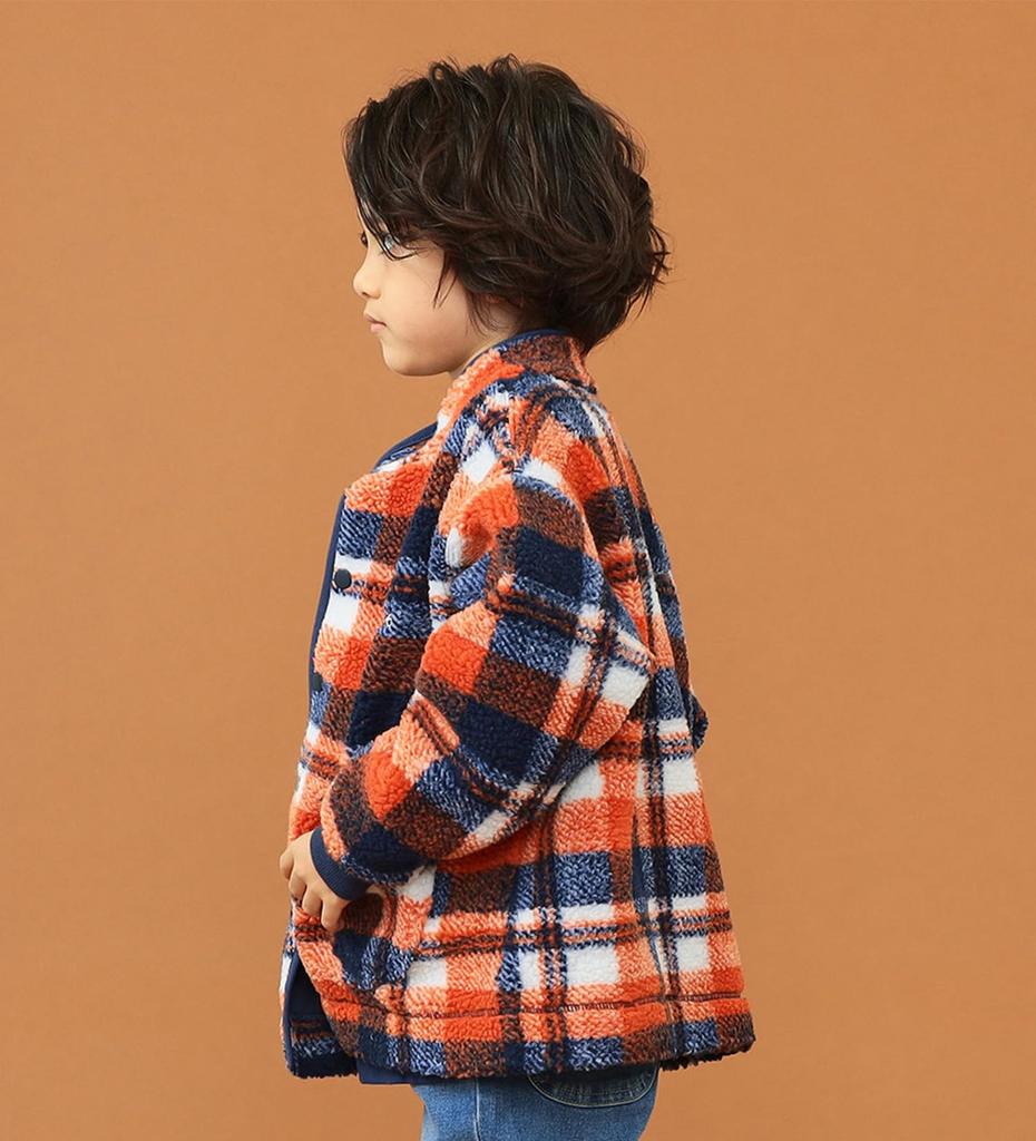 Lee Soft Touch Boa Orange Sizes Jacket, Kids' Check, 110cm-150cm