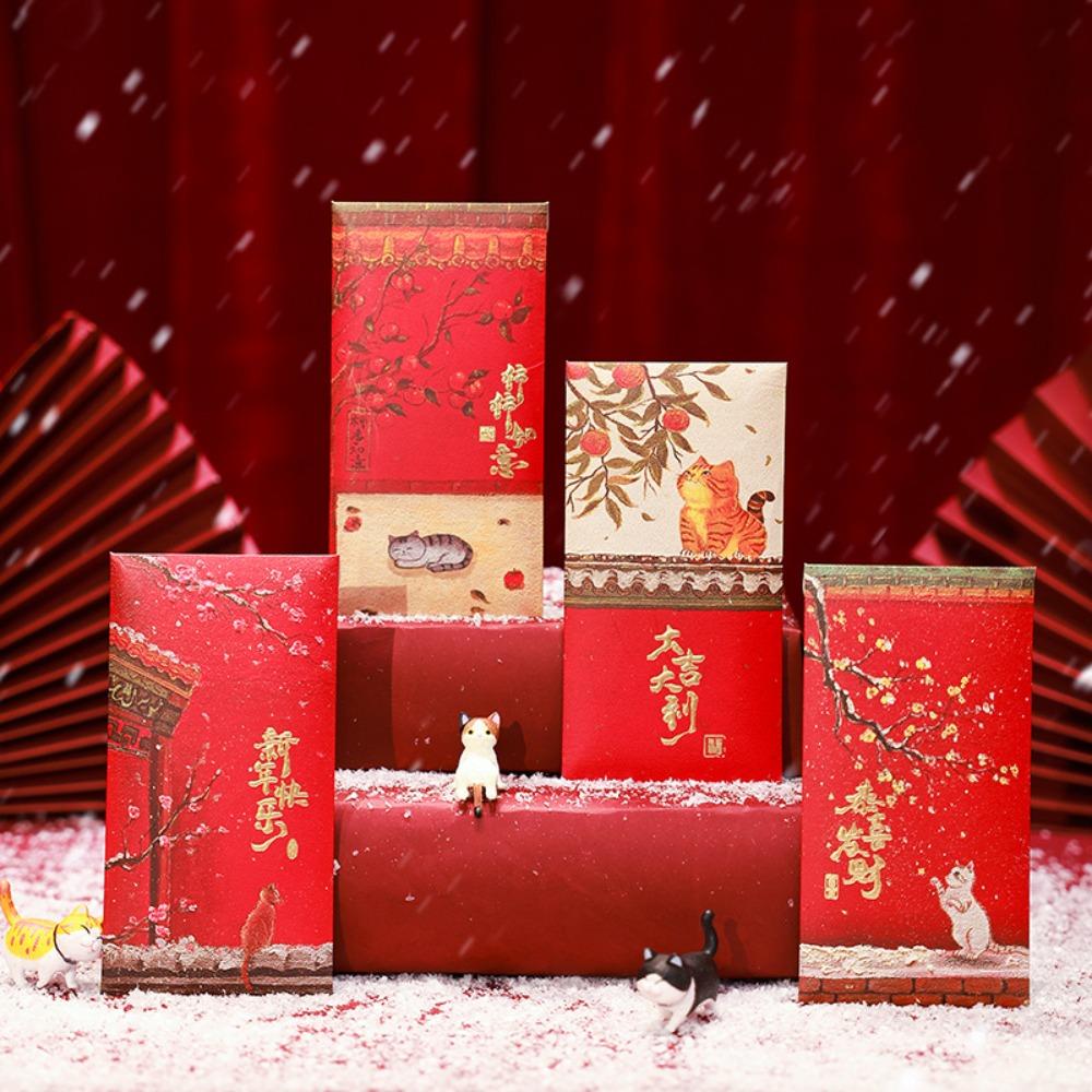Blessings Printing Forbidden City Red Envelope Cat Pattern Red Packet HongBao  Birthday