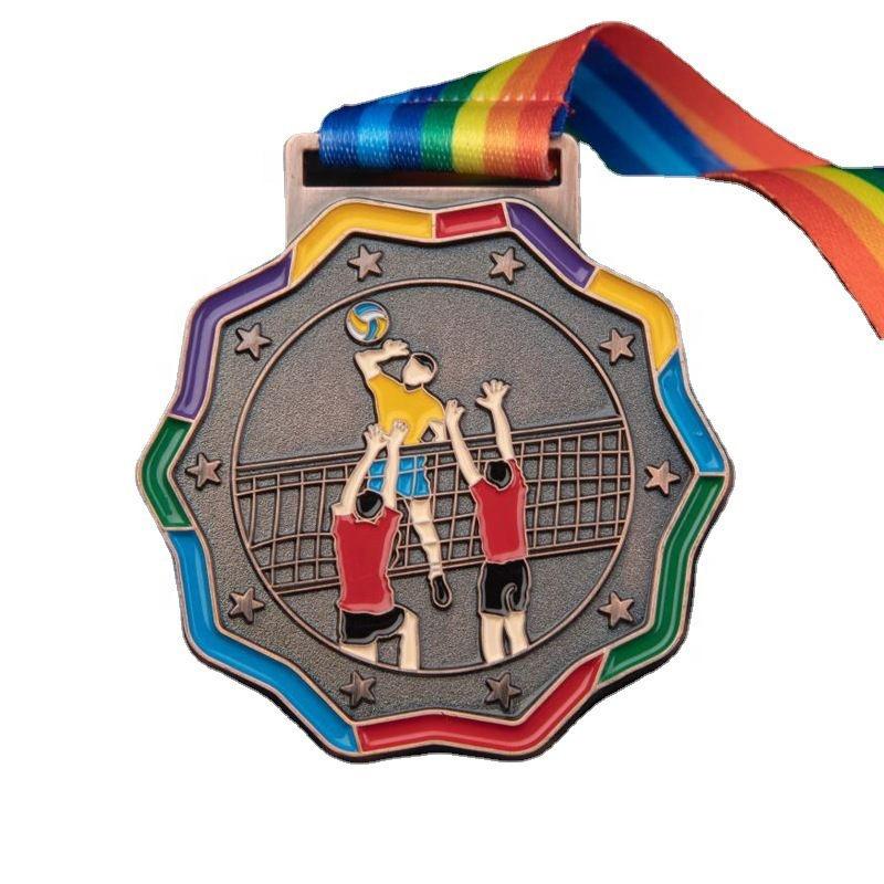 Metal Volleyball Medals Student Games Marathon College Marathon Medal 65mm