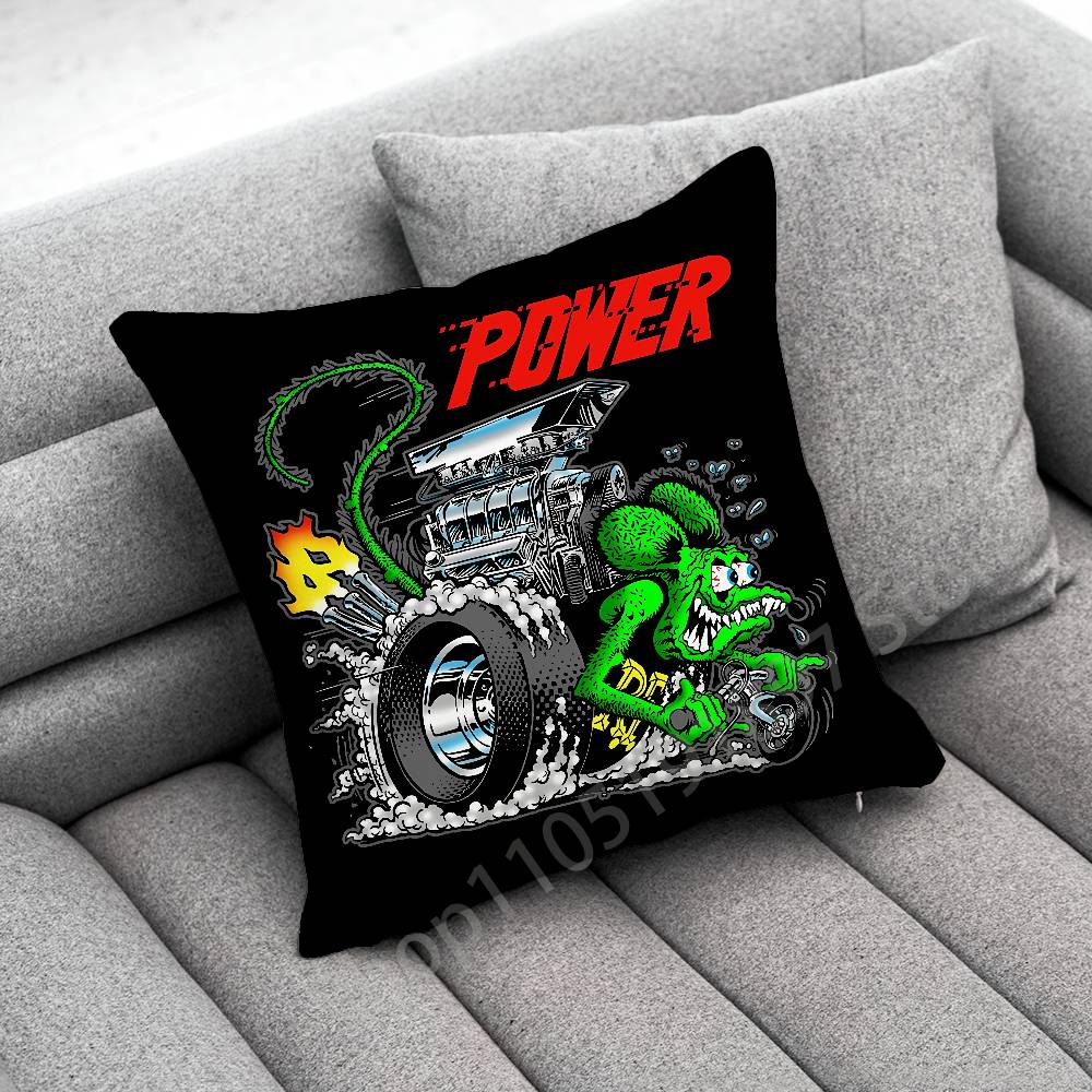 Rat F-Fink Throw Pillow Case For 30x30cm 40x40cm 45x45cm 50x50cm 55x55cm Square Sofa Pillowcase Shell