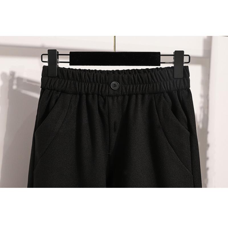 DIMANAF 2025 Autumn Plus Size Women Cothing Long Pants Harem Oversize Trousers Elastic Waist Vintage Casual Loose