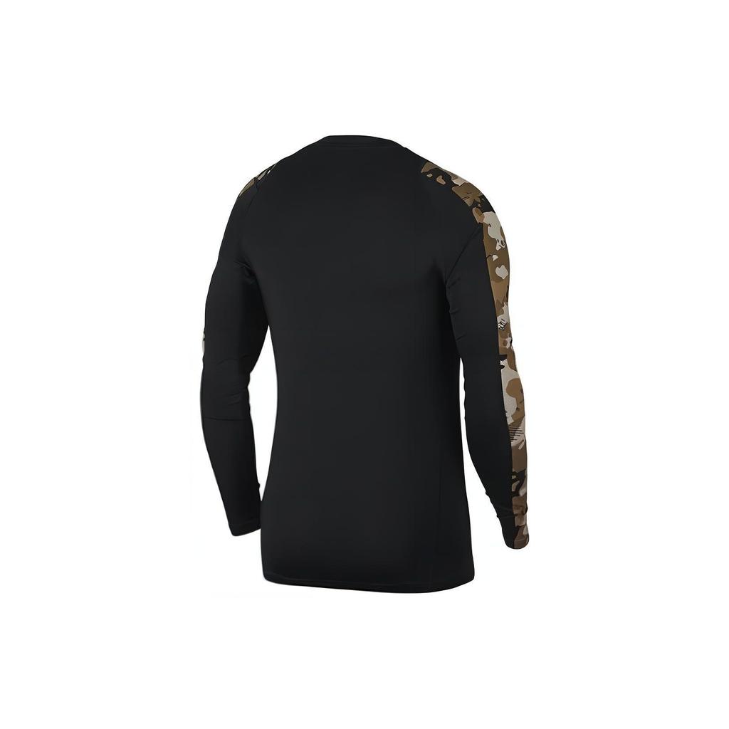Nike Logo Camouflage Print Crew Neck Long Sleeve T-Shirt Men Tops Black AQ1207-010