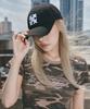 LANARCHIVE [8016] Cross Logo Ball Cap - Black (White)