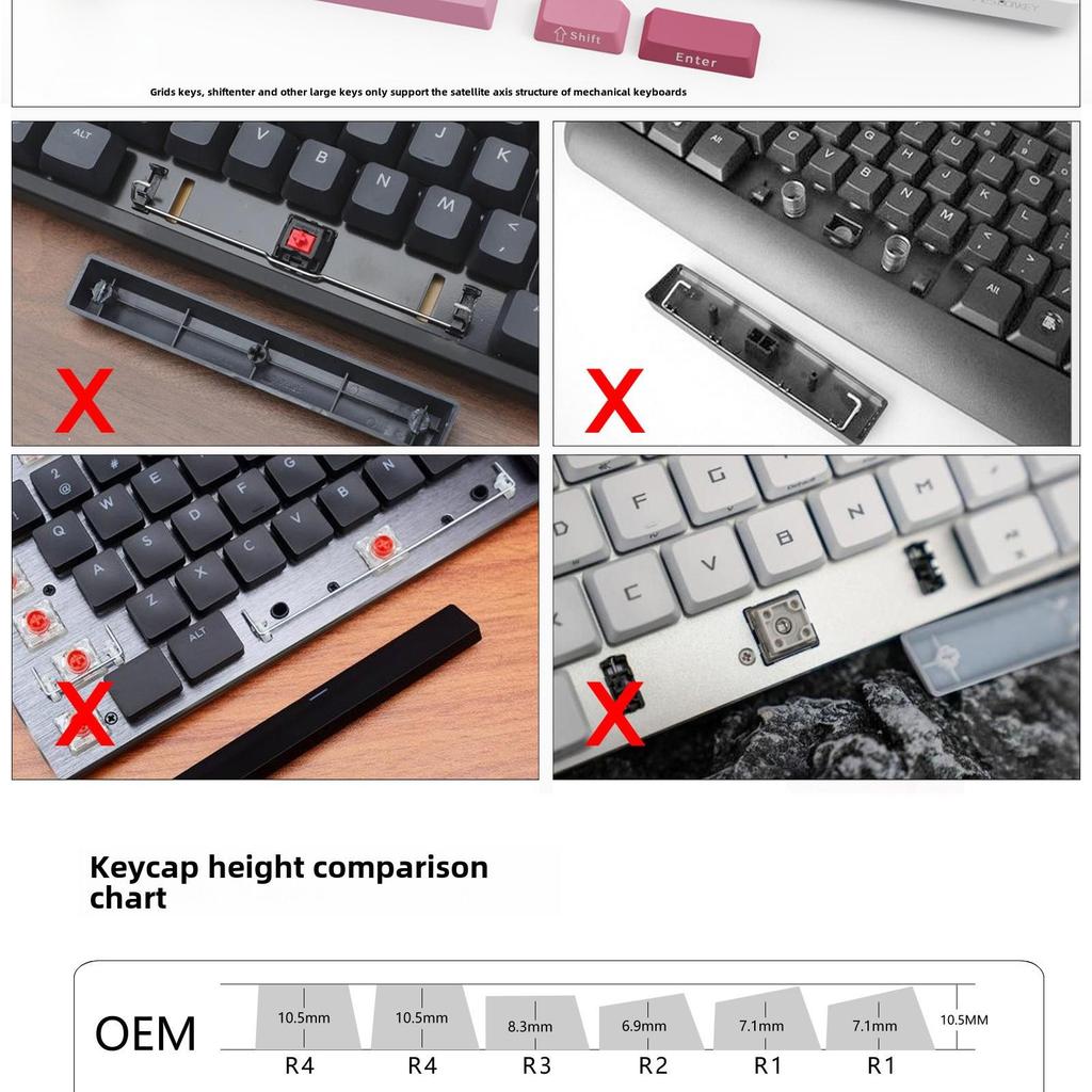 Four-Sided Translucent Color Keycaps for Customized Mechanical Keyboard