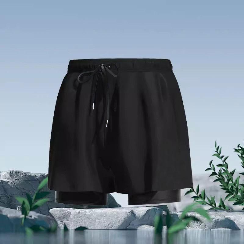 Double-layer swimming pants, men s quick-drying swimming pants, sports beach pants M