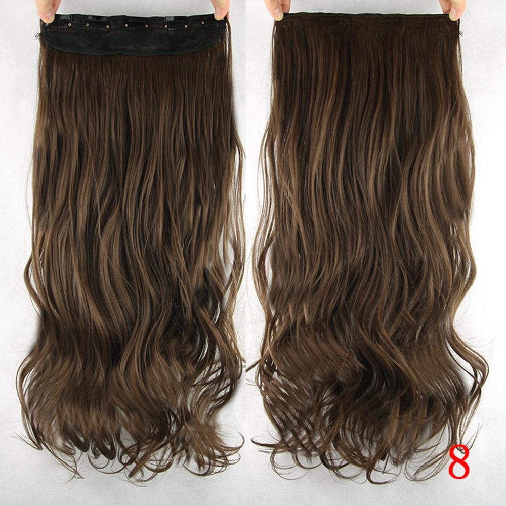 60 Cm Long Synthetic Hair Clip In Hair Extension Heat Resistant Hairpiece Natural Wavy Hair Piece