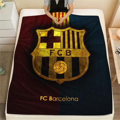 FC Barcelona Print Flannel Blanket, High Quality Comfortable for All Seasons, Home Decor, Warmth and Comfort