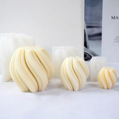 Chou Kai Rotating Wave Aromatherapy Candle Silicone Mold - DIY Home Decor Plaster Mold