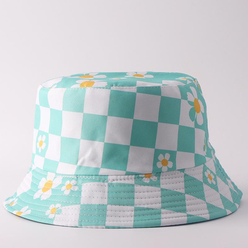 Digital printing small edge bucket hat spring and summer double-sided can wear outdoor sunshade basin hat spot
