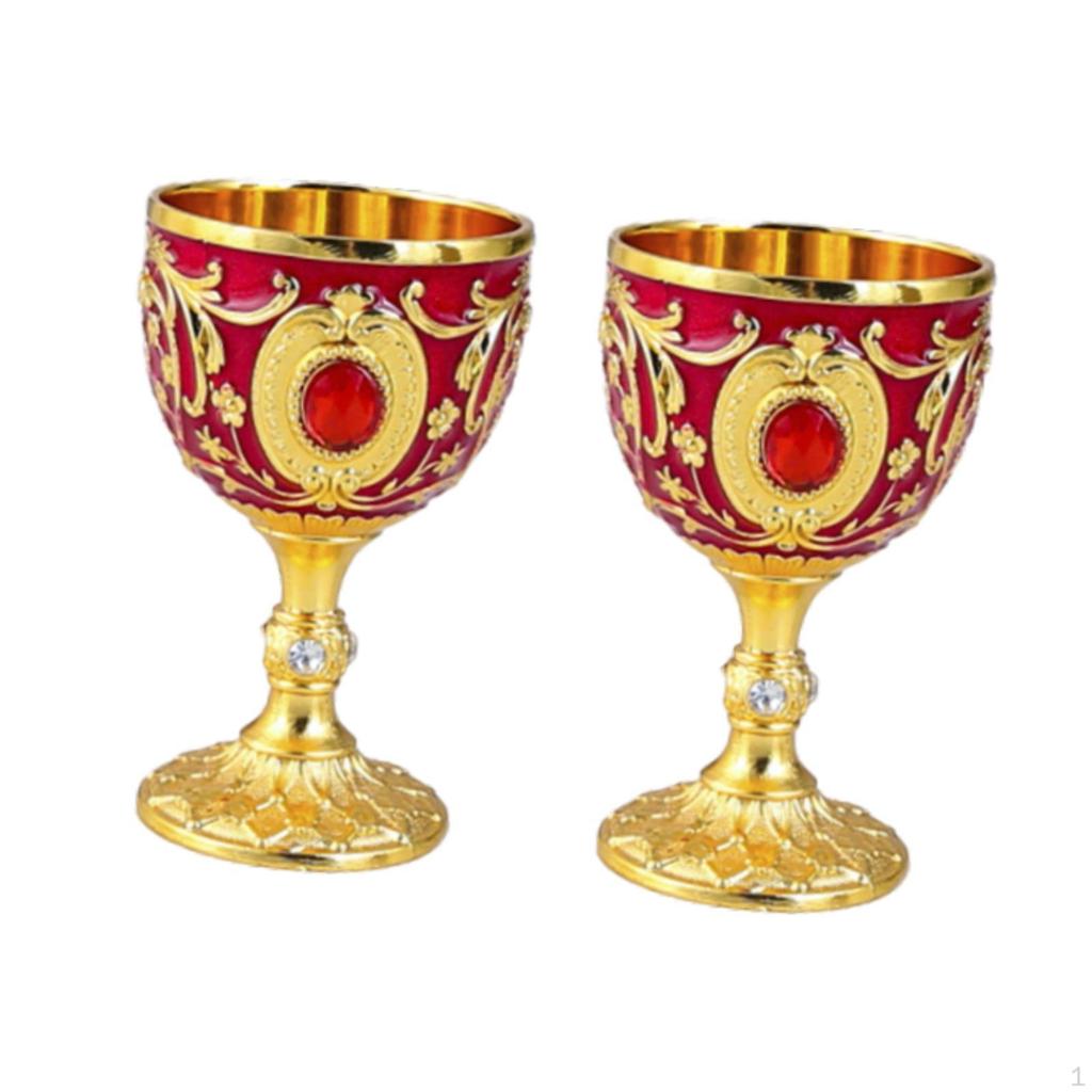 2 Easy Clean Goblet Home Decorative Ornament Birthday Gift Unbreakable Engraved Handmade