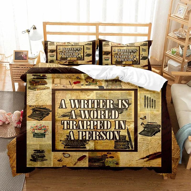Book Duvet Cover Library Bookshelf Bedding Set Microfiber 3D Print Comforter Cover Full Twin King For Kids Teen With Pillowcases